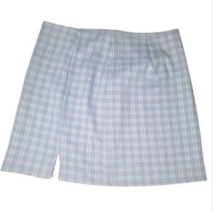💗 $5 in BUNDLE💗 Blue Mini  Plaid skirt with Side Zipper